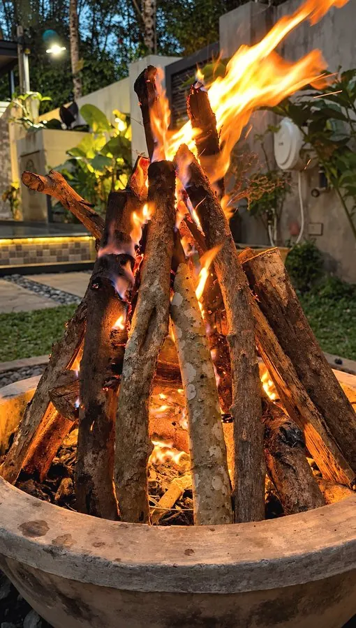 Bonfire in the garden