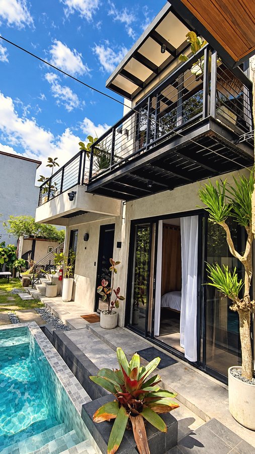 The villa and pool