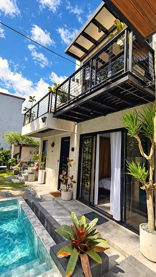 The villa and pool